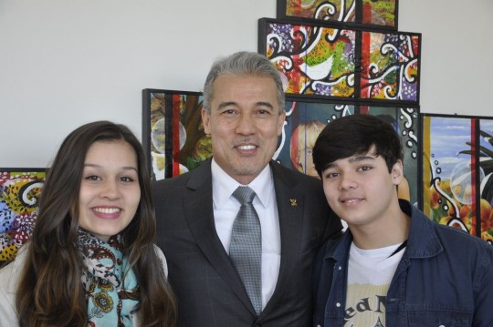 Acef Said com os filhos Camila e Leonardo. Foto: Heloisa Rego