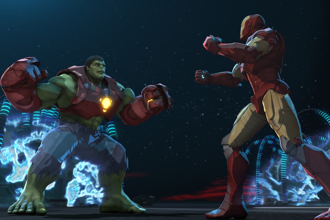 Homem de Ferro e Hulk - Super-Heróis Unidos. Foto: Divulgação
