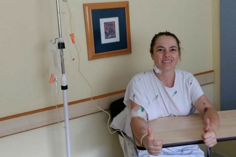 Diarista Cristina Pirog iniciou quimioterapia e está fazendo transfusões de sangue diariamente. Foto: Reprodução/Facebook