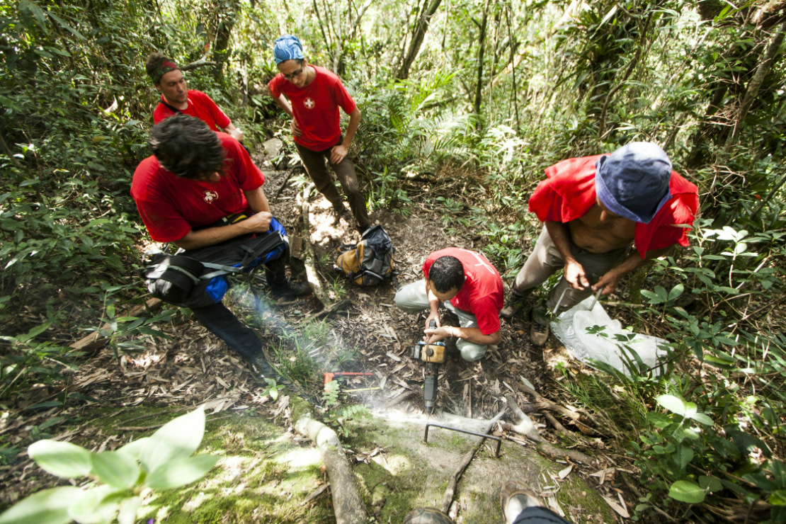 Além dos resgates, voluntários do Cosmo faziam manutenção das trilhas do parque. Foto: Lineu Filho