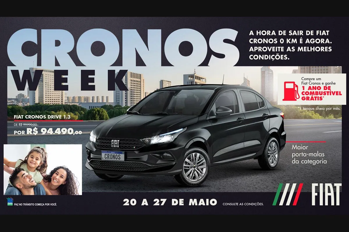 Fiat promove Cronos Week, semana de ofertas com condições exclusivas