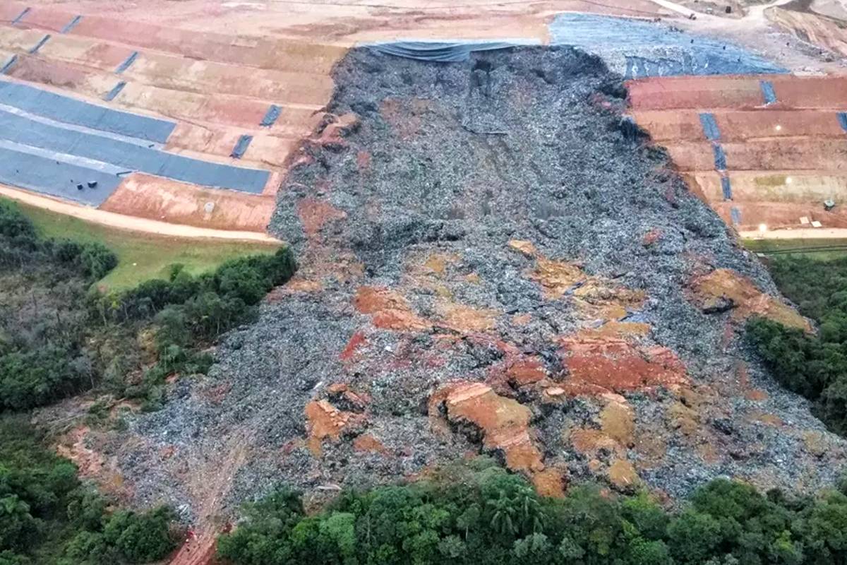 trabalhador soterrado em aterro sanitário da grande Curitiba
