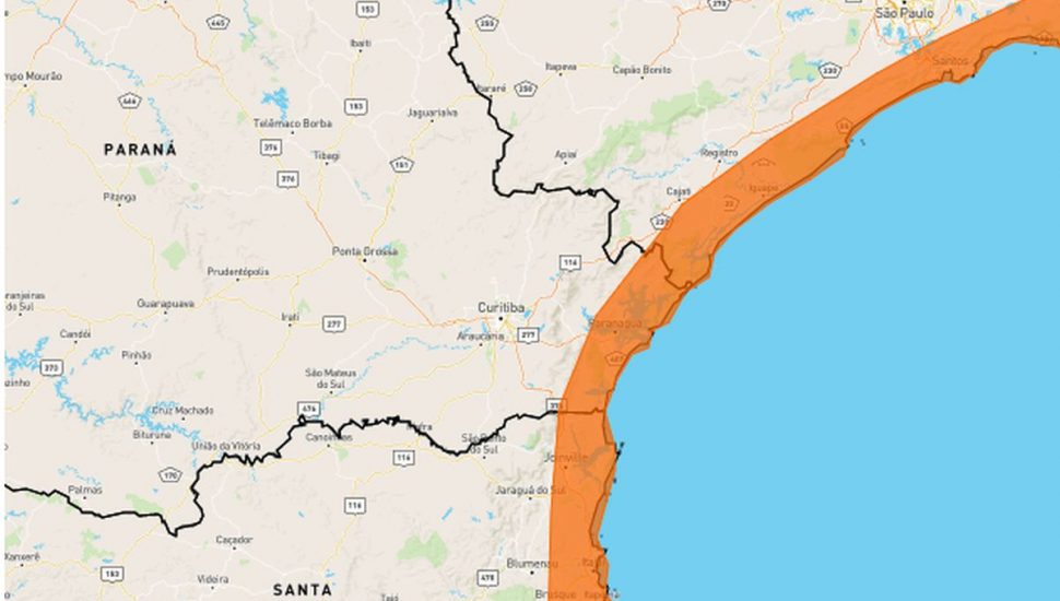 Alerta de perigo no litoral do PR