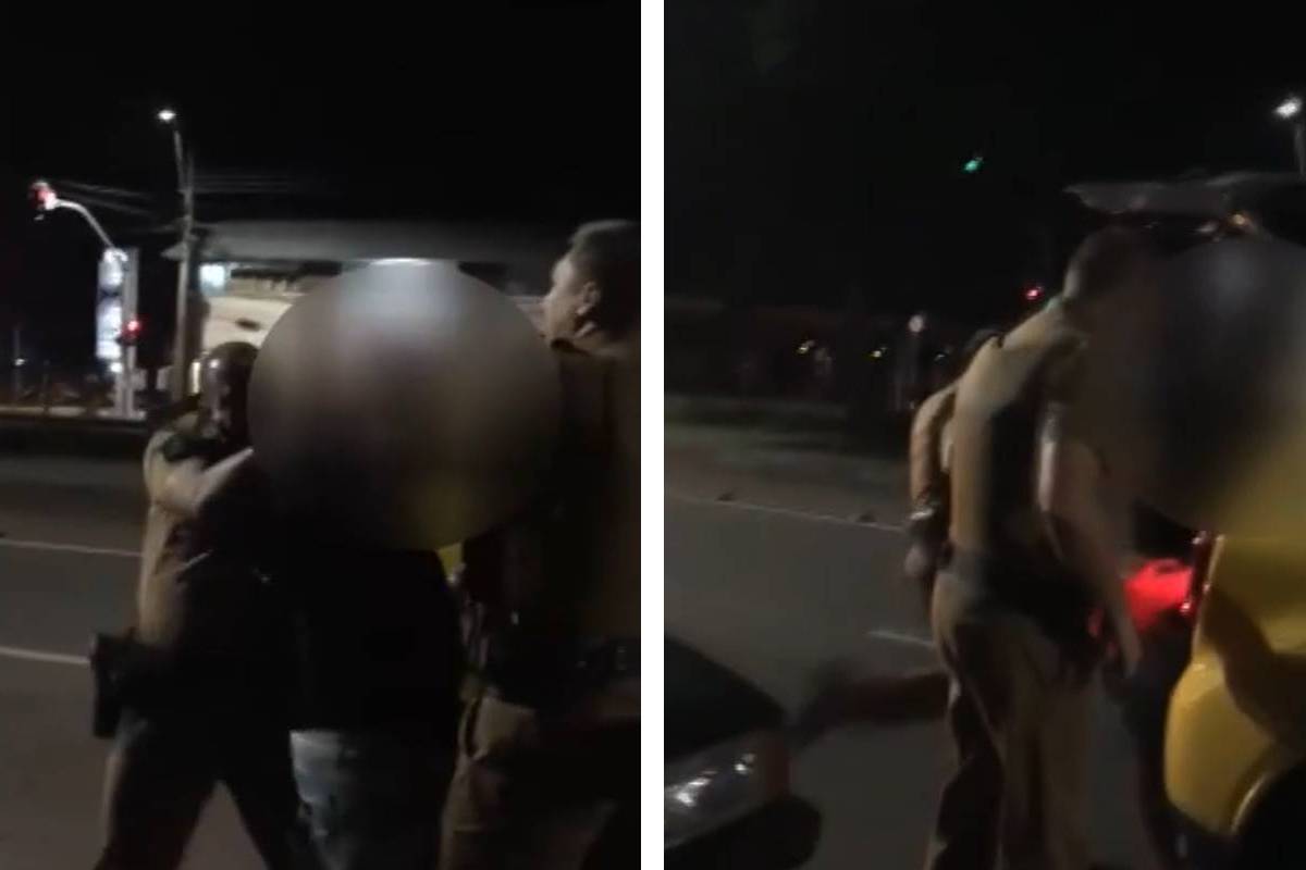 Imagens da abordagem circulam pelas redes sociais e mostram a confusão.