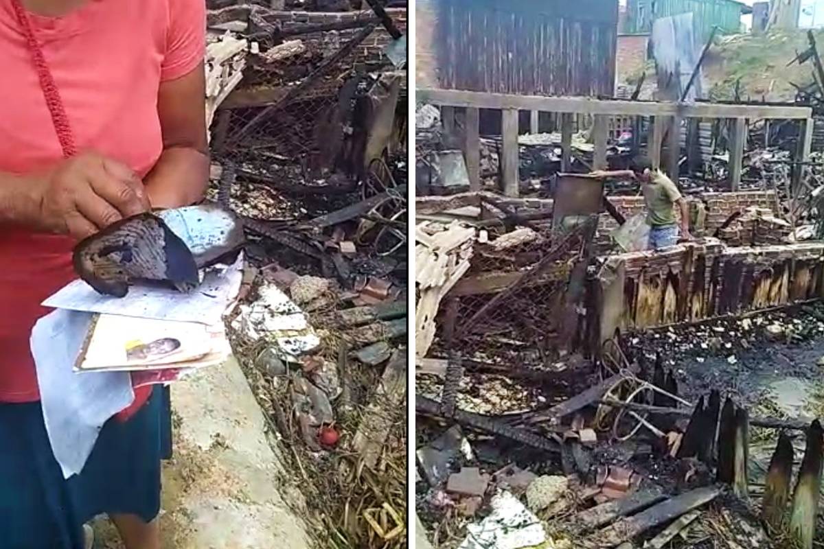 Incêndio deixou dez casas destruídas e famílias precisam de ajuda.