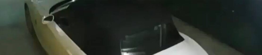 Esportivo estava estacionado em uma garagem quando foi atingido pelo Palio voador.