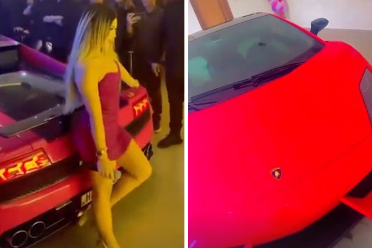 Mc Melody ganhou uma Lamborghini rosa de presente de aniversário de 15 anos.