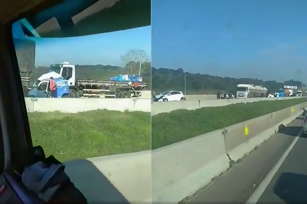 Grave acidente no Contorno Leste com vários carros e carretas deixa pelo menos 6km de congestionamento