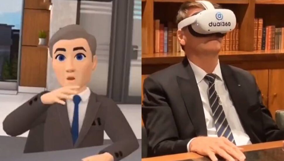 Bolsonaro no metaverso: óculos de realidade e exaltação do setor de jogos eletrônicos.