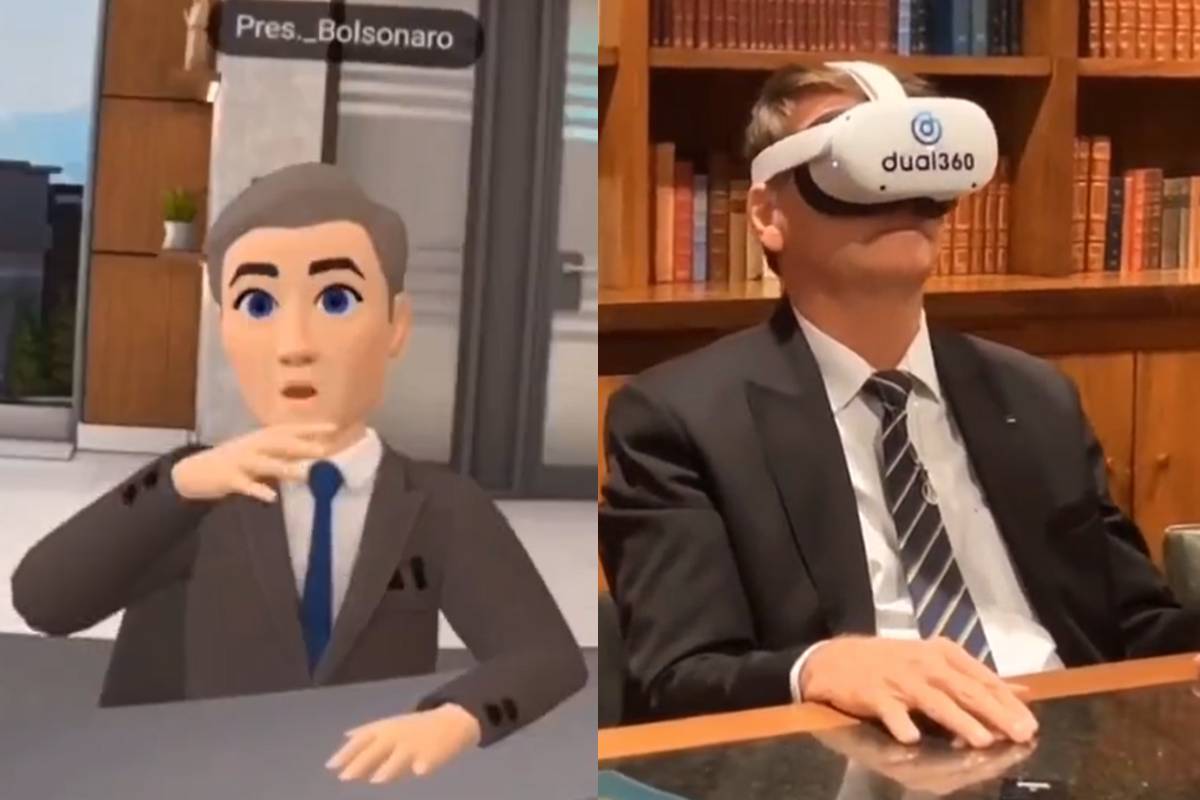 Bolsonaro no metaverso: óculos de realidade e exaltação do setor de jogos eletrônicos.