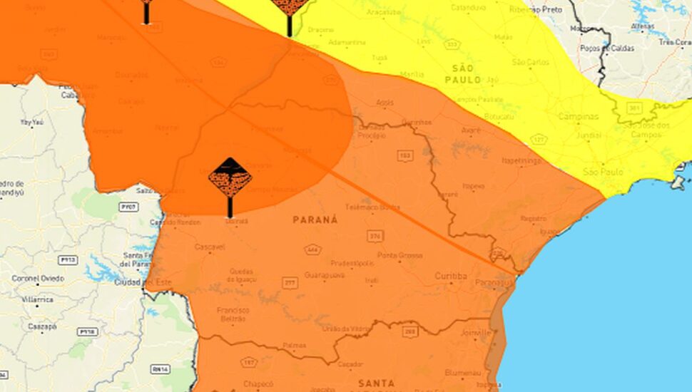 Chuva forte e frio intenso a partir desta terça em Curitiba