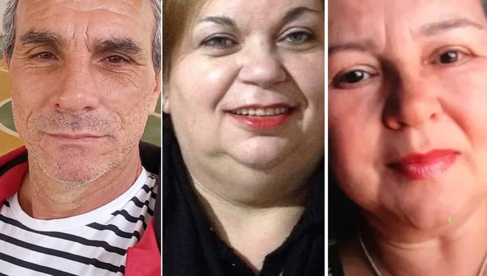 Ederson Camiloti, Joana Darc Franco Bertoni e Maria Aparecida da Cunha (direita) estão entre os sete mortos do acidente.