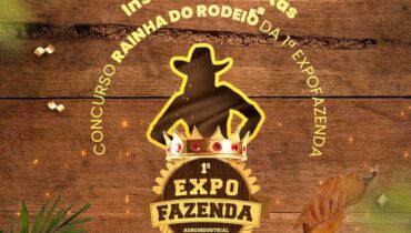 Imagem mostra a logomarca da Expo Fazenda e do concurso Rainha do Rodeio