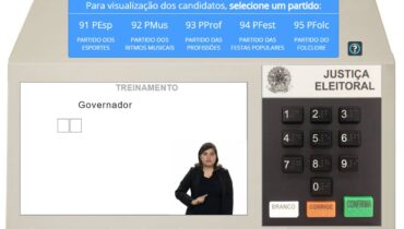 Imagem mostra o simulador de votação do TRE.