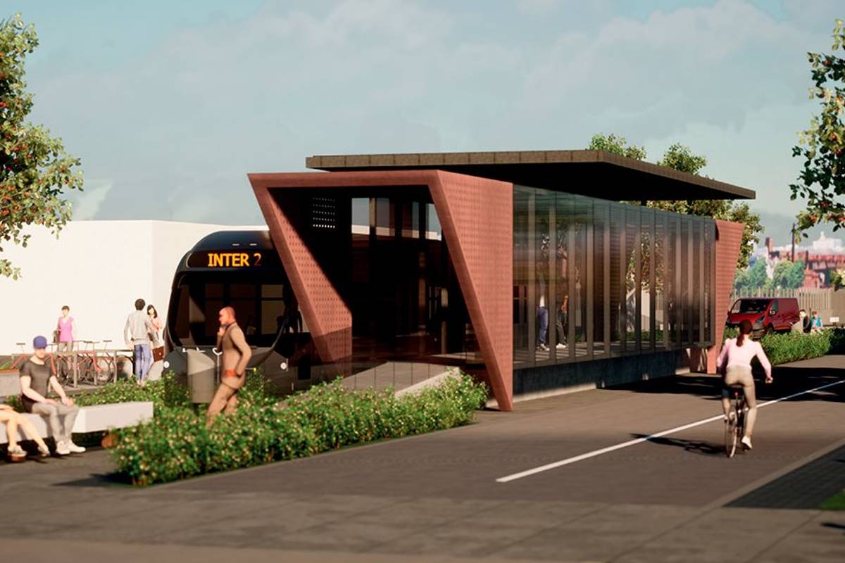 Imagem mostra uma projeção de como seriam as novas estações-tubo de Curitiba