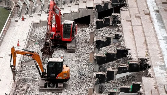 Athletico avança em obras para arquibancada retrátil da Arena da Baixada
