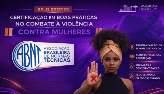 Assembleia do Paraná recebe selo por ações de proteção às mulheres