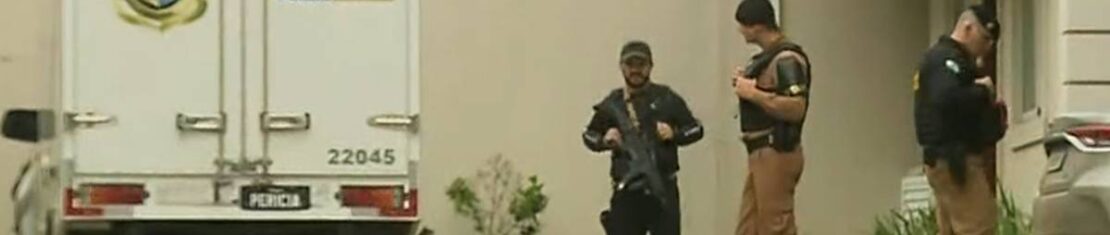 Imagem mostra o local do confronto que terminou com a morte de dois suspeitos em Curitiba.