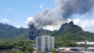 Fumaça de fogo nos estúdios da Globo