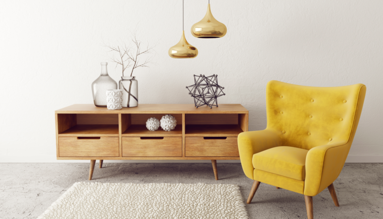 Móveis amarelos impactam positivamente ambientes neutros | Foto: Shutterstock