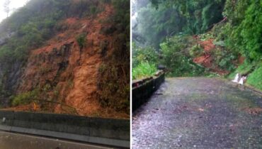 Imagem mostra deslizamentos registrados também na BR-277, Estrada da Graciosa e BR-116.