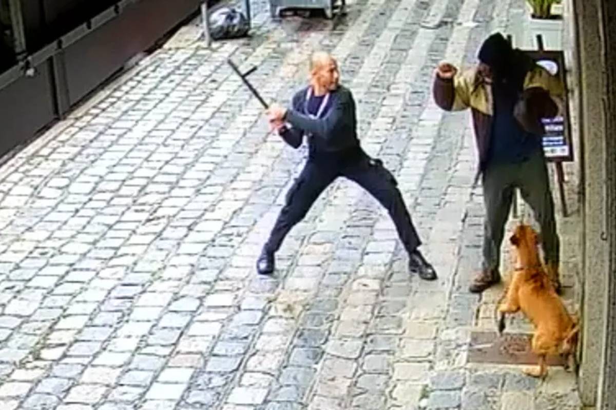 Imagem mostra agressão contra um músico em Curitiba