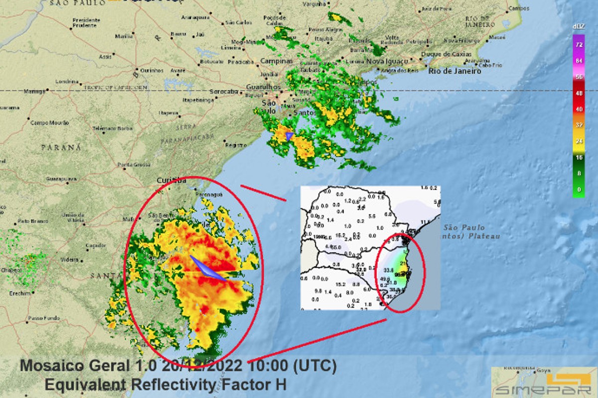 mapa de chuvas no PR