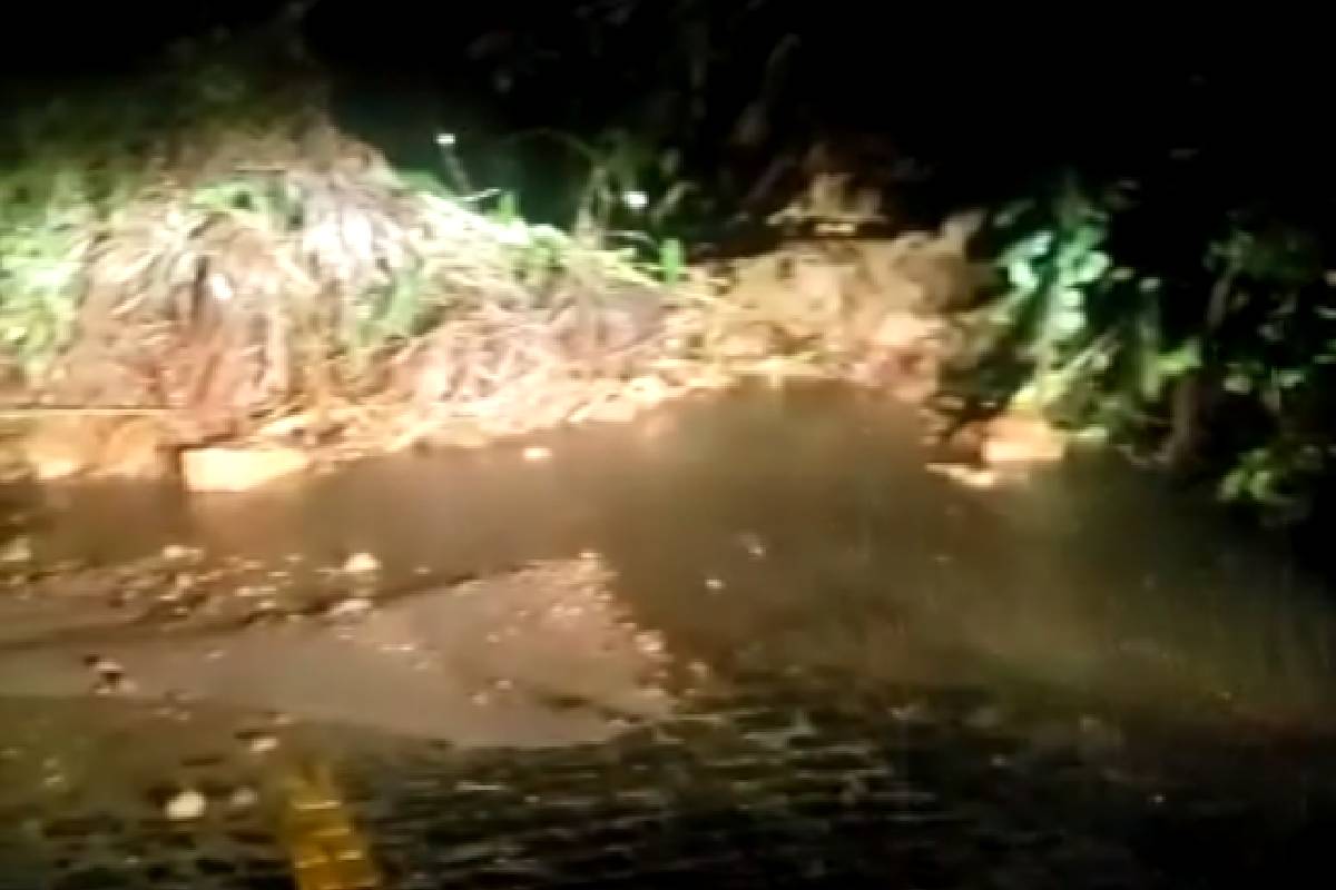 Imagem mostra novos deslizamentos na Estrada da Graciosa, nesta quarta-feira (04/01/23)