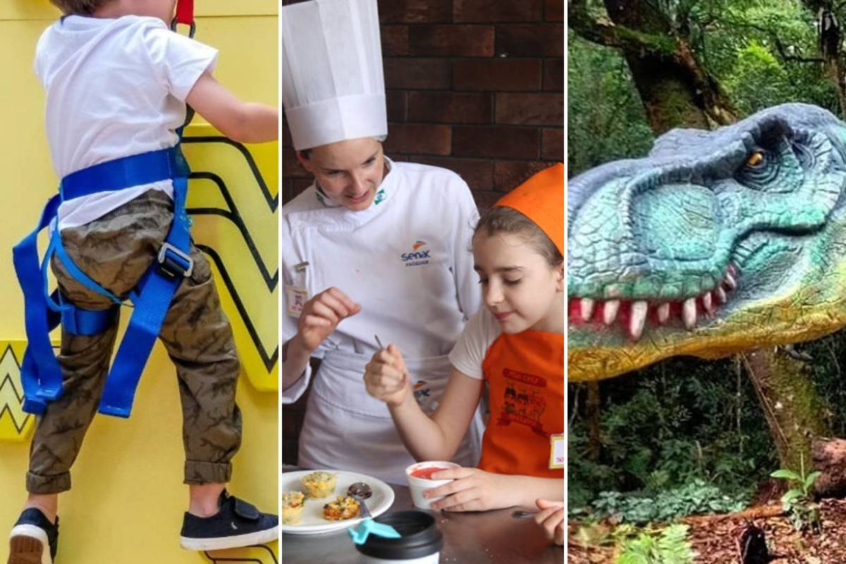 Imagem mostra opções para curtir com as crianças nestas férias