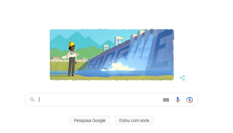 Imagem mostra a homenagem do Google para a engenheira curitibana Enedina Marques