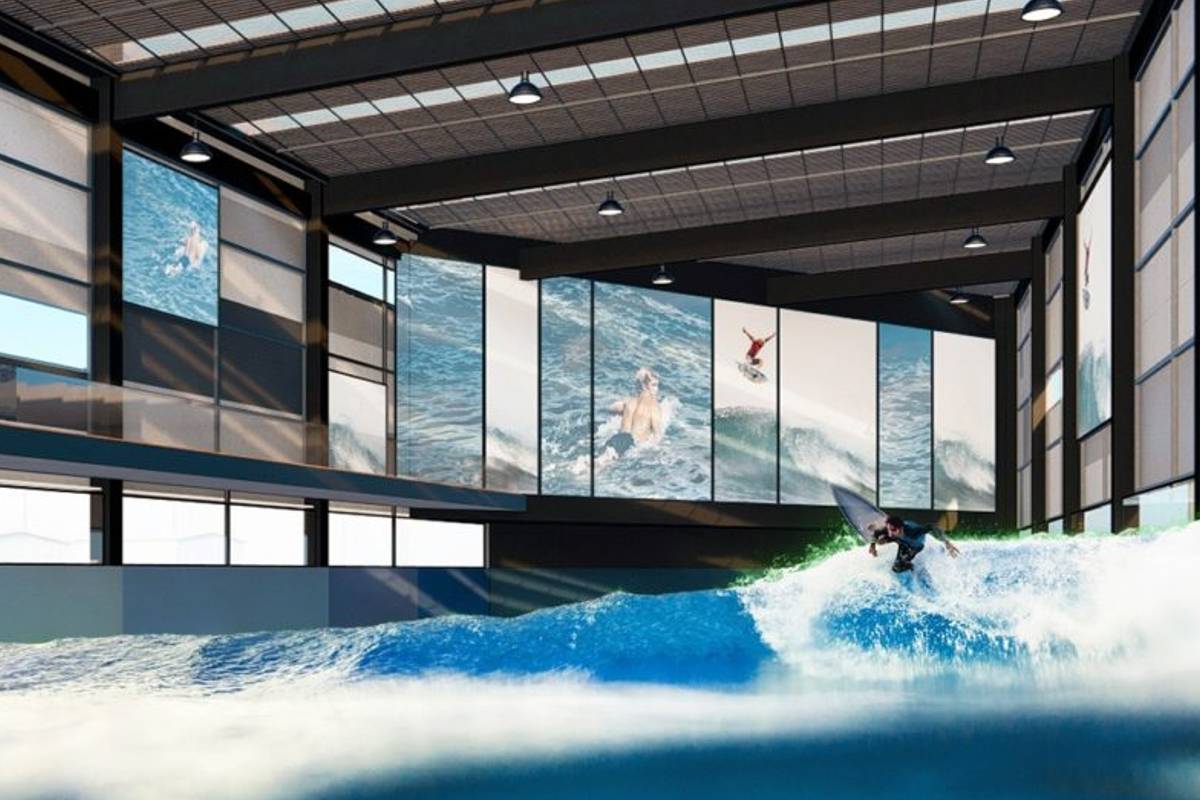 piscina com onda para a pratica de surf em Curitiba