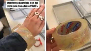Bracelete da grife de luxo Balenciaga que imita fita adesiva vira piada nas redes sociais