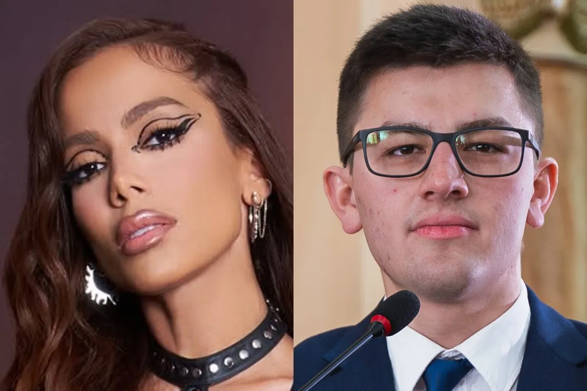 Na imagem, fotos de Anitta e do vereador de Curitiba Guilherme Kilter