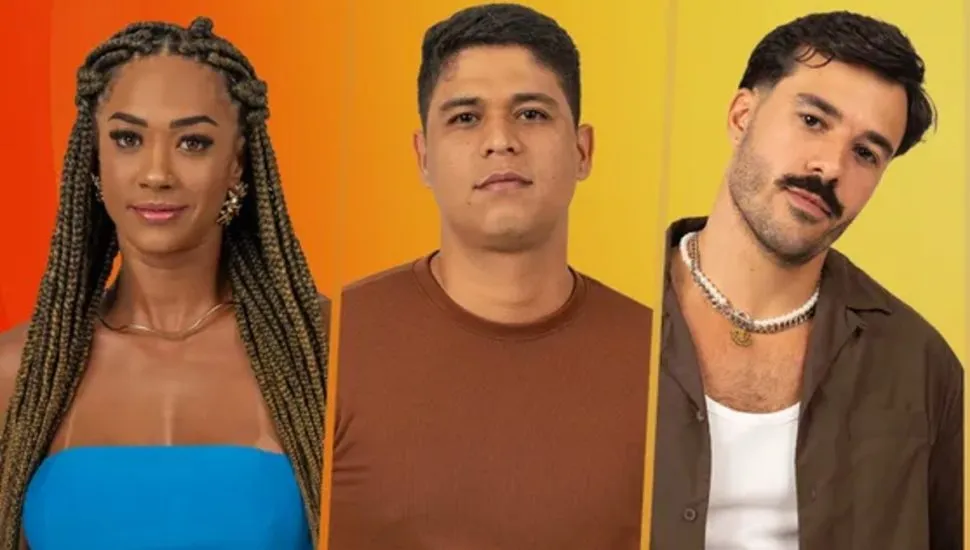 Na imagem, Aline, Guilherme e Mateus, do BBB 25