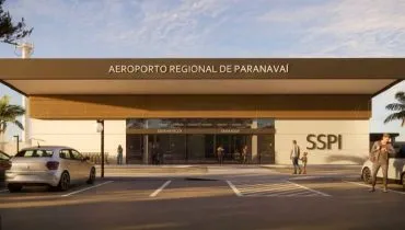 Imagem mostra uma projeção do novo terminal do Aeroporto de Paranavaí.