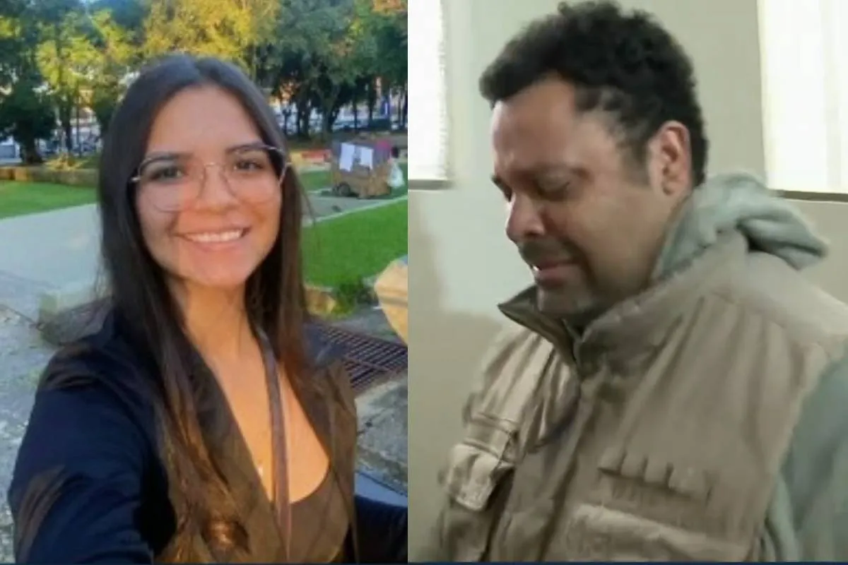 Vítima Raíssa e Marcelo, que confessou o crime nesta terça-feira