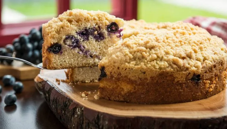 Imagem mostra uma cuca de uva