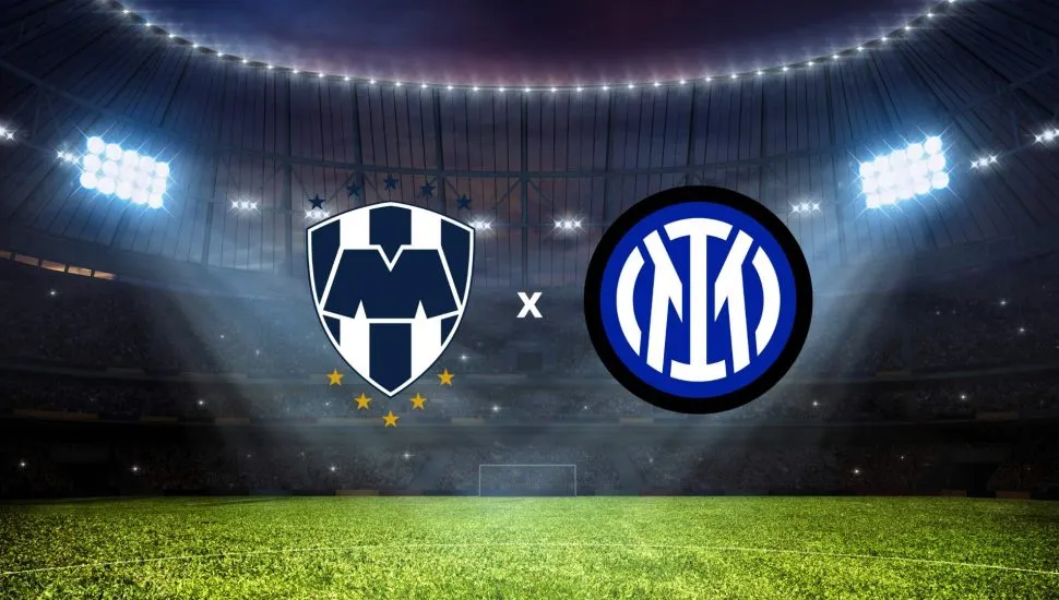 Imagem mostra o brasão dos times Monterrey e Inter de Milão. Saiba onde assistir ao vivo o jogo, horário e escalações.