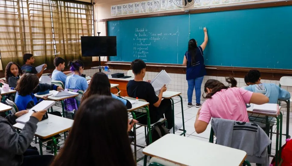 Sala de aula em escola da rede estadual do Paraná
