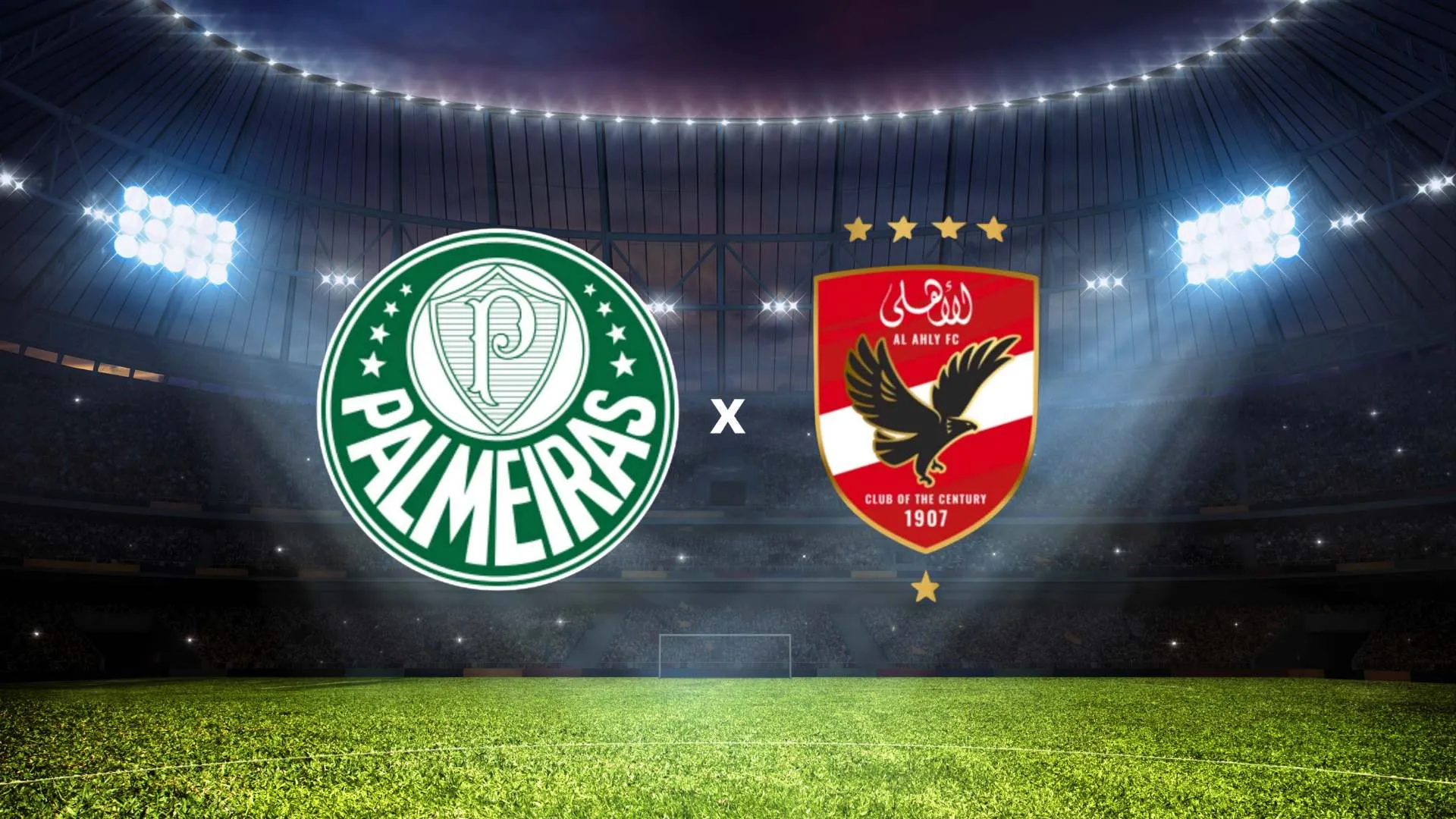 Imagem mostra brasão dos times Veja onde assistir Palmeiras e Al Ahly, que se enfrentam nesta terça-feira pela primeira rodada do Mundial de Clubes. Foto: Dmitry Rukhlenko/Canva