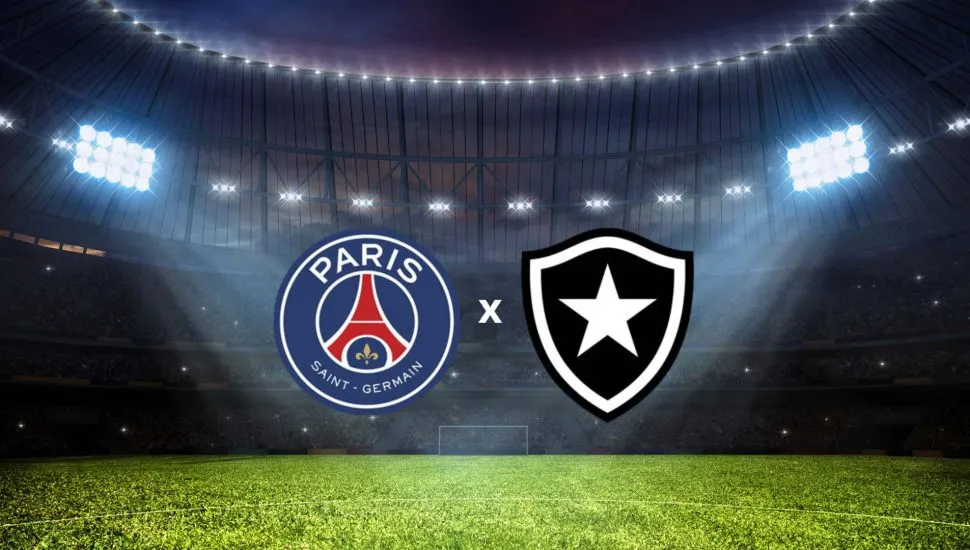 Imagem mostra brasão dos times Veja onde assistir PSG x Botafogo, que se enfrentam nesta quinta-feira pela primeira rodada do Mundial de Clubes. Foto: Dmitry Rukhlenko/Canva