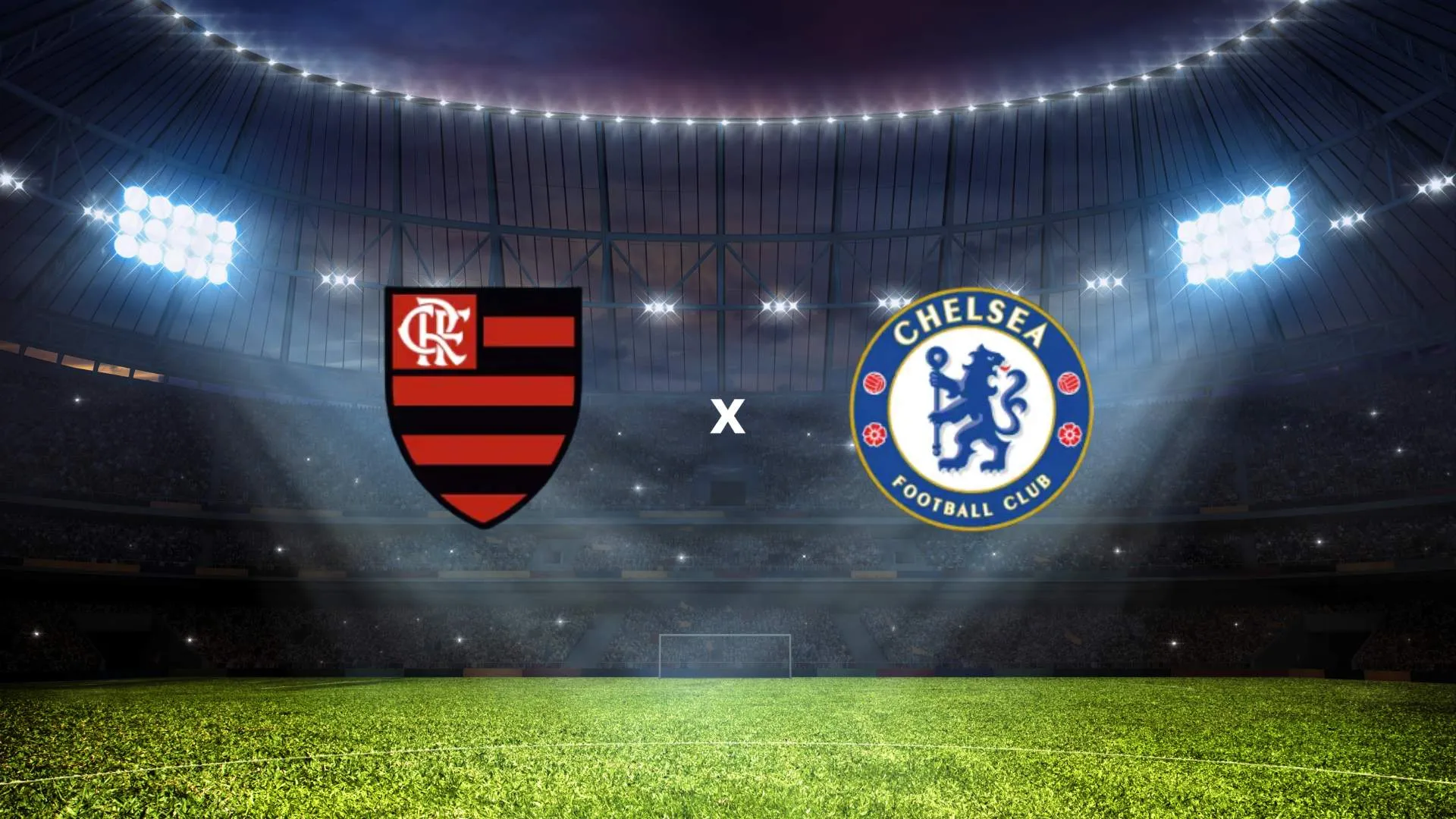 Imagem mostra brasão dos times Veja onde assistir Flamengo x Chelsea, que se enfrentam nesta quinta-feira pela primeira rodada do Mundial de Clubes. Foto: Dmitry Rukhlenko/Canva