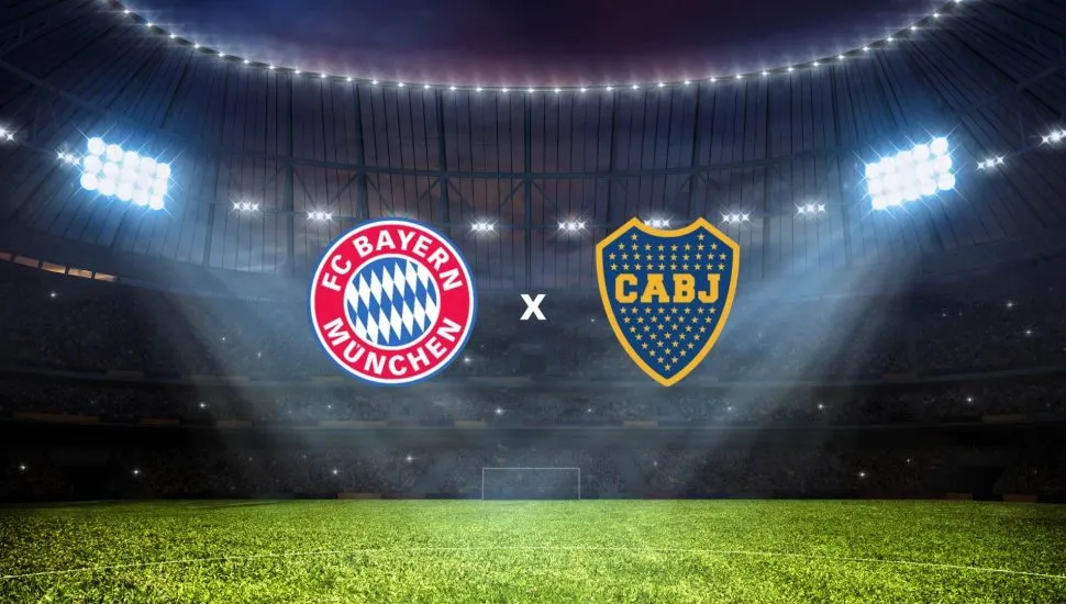Imagem mostra brasão dos times Veja onde assistir bayern x boca juniors que se enfrentam nesta sexta-feira (20/06) pela primeira rodada do Mundial de Clubes. Foto: Dmitry Rukhlenko/Canva