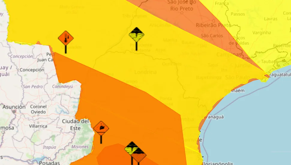 Alertas de chuva, geada e frio no Paraná