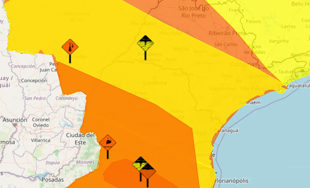 Alertas de chuva, geada e frio no Paraná