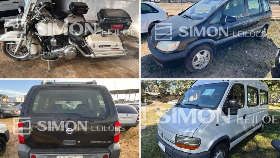 Leilão tem algumas (mas detonadas) opções de veículos.