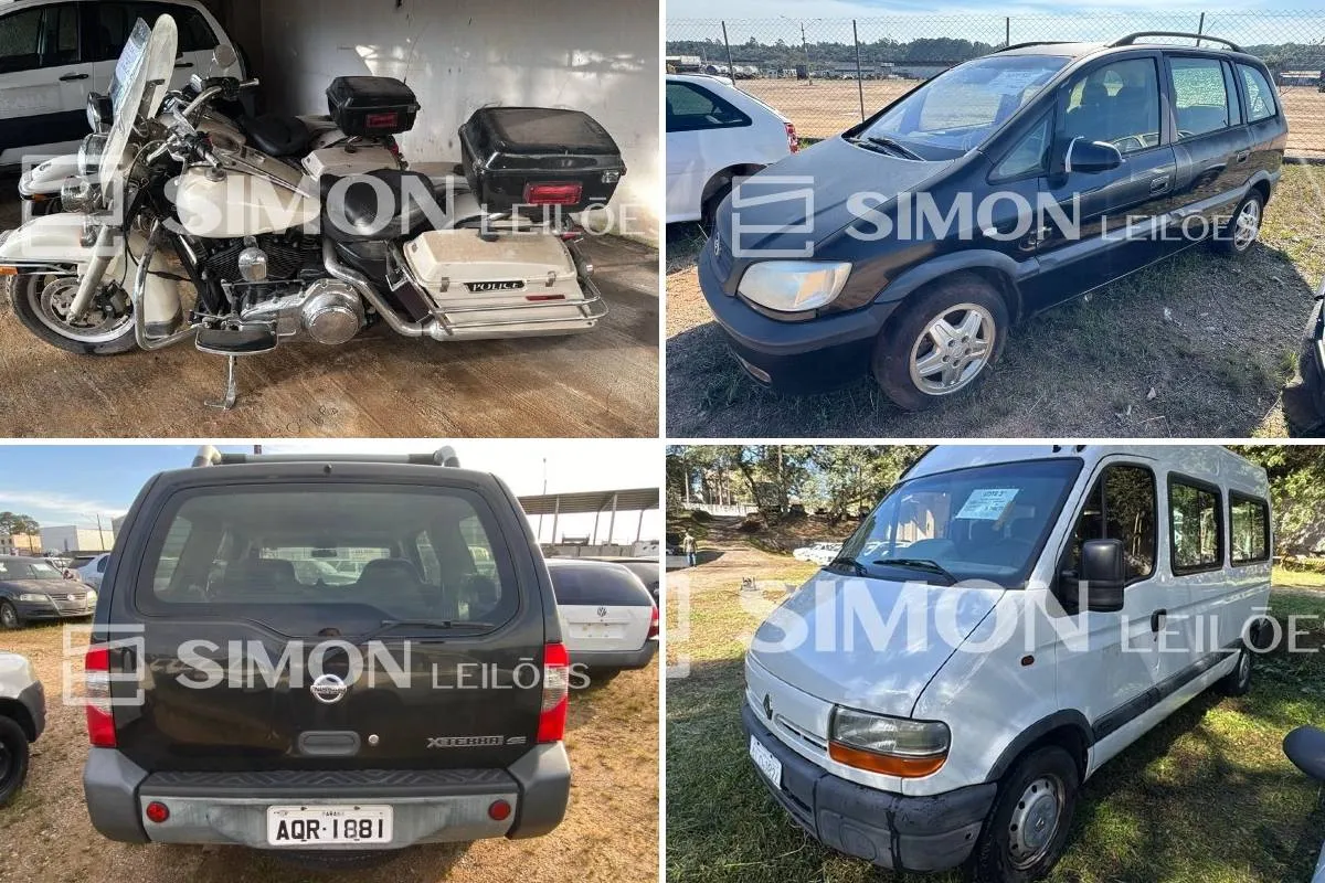 Leilão tem algumas (mas detonadas) opções de veículos.