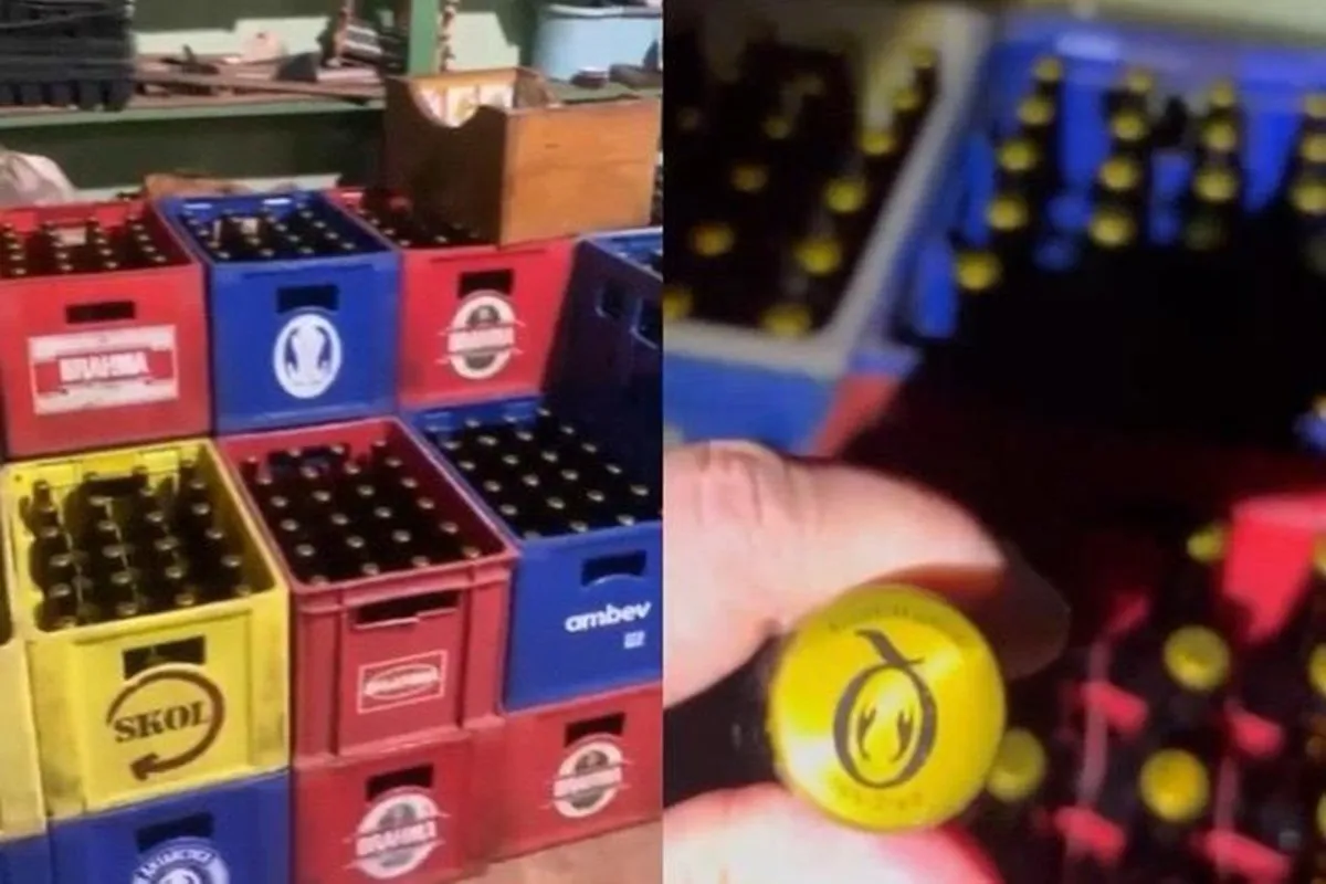 Fábrica clandestina de bebidas fazia cervejas e uísques falsificados