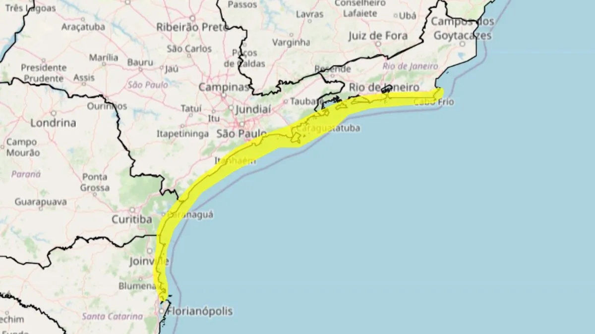 Alerta de ventos costeiros no litoral do Paraná