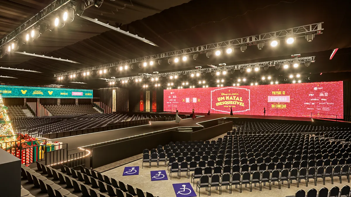 A apresentação ao vivo Disney Celebra: Um Natal Inesquecível ocorre de 16 a 23 de dezembro, no Centro de Eventos Positivo, no Parque Barigui